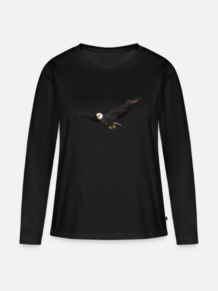 Seeadler Greifvogel Adler - Frauen Premium Bio Langarmshirt - Schwarz