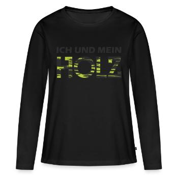 Moi et mon bois - T-shirt manches longues Premium bio Femme - noir - Devant - Julia (174cm)