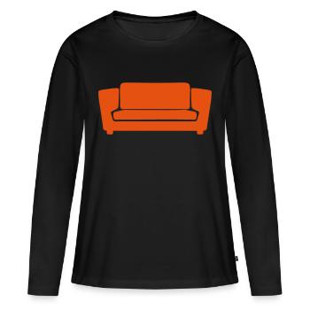 canape 404 - T-shirt manches longues Premium bio Femme - noir - Devant - Julia (174cm)