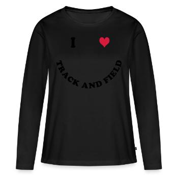 Athlétisme - T-shirt manches longues Premium bio Femme - noir - Devant - Julia (174cm)