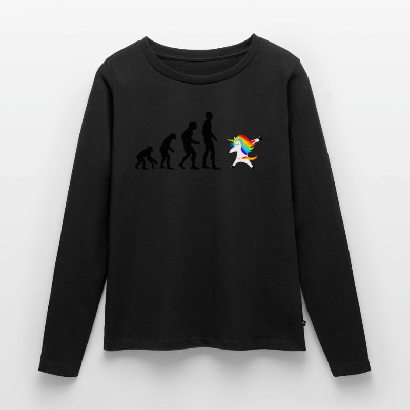 Evolution Dab Dabbing Einhorn Unicorn Frauen Premium Bio Langarmshirt