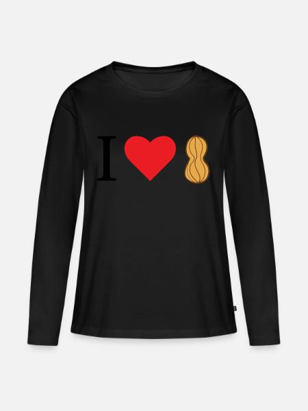 ernuss love - Frauen Premium Bio Langarmshirt - Schwarz