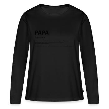 Mot définition papa cadeau idée - T-shirt manches longues Premium bio Femme - noir - Devant - Julia (174cm)