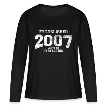 established 2007 - aged to perfection (fr) - T-shirt manches longues Premium bio Femme - noir - Devant - Julia (174cm)
