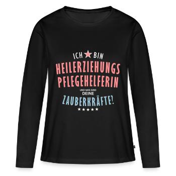 Heilerziehungspflegehelferin Beruf - Geschenk - Frauen Premium Bio Langarmshirt - Schwarz - Vorne - Julia (174cm)