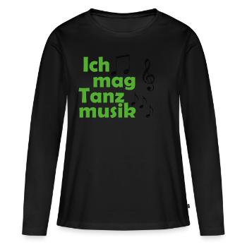 St. Patricks Day, j'aime la dance music, ma chemise verte - T-shirt manches longues Premium bio Femme - noir - Devant - Julia (174cm)