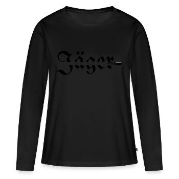 Jaeger Jäger Beruf Schuss Jagdkommando - Frauen Premium Bio Langarmshirt - Schwarz - Vorne - Julia (174cm)