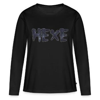 LA SORCIÈRE - T-shirt manches longues Premium bio Femme - noir - Devant - Julia (174cm)