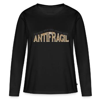 Antifragil - Frauen Premium Bio Langarmshirt - Schwarz - Vorne - Julia (174cm)