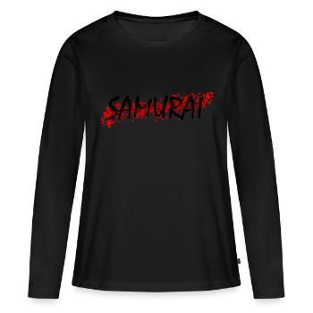 samouraï - T-shirt manches longues Premium bio Femme - noir - Devant - Julia (174cm)
