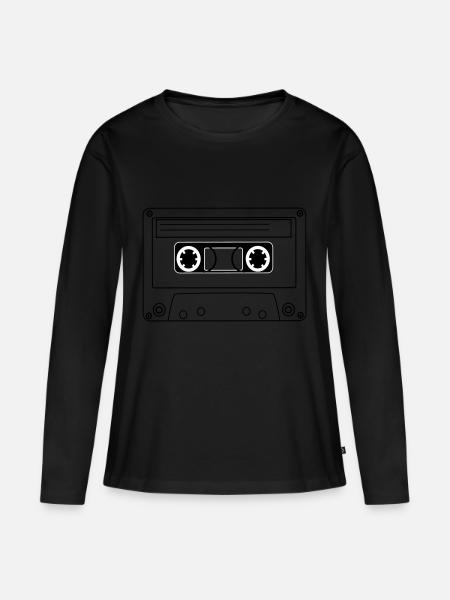Oldschool Hip Hop cassette - Women's Premium Organic Long Sleeve Shirt - black