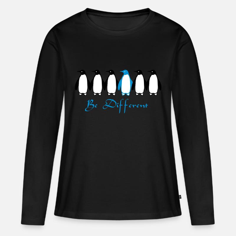 Be Different - Frauen Premium Bio Langarmshirt - Schwarz