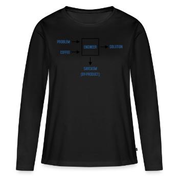 Ingenieur - Frauen Premium Bio Langarmshirt - Schwarz - Vorne - Julia (174cm)