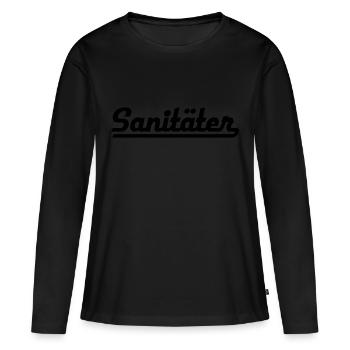 ambulanciers - T-shirt manches longues Premium bio Femme - noir - Devant - Julia (174cm)