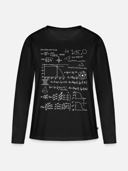 Formelsammlung Elektrotechnik Mathe - Frauen Premium Bio Langarmshirt - Schwarz