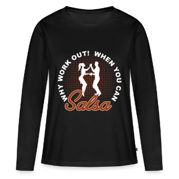 salsa - T-shirt manches longues Premium bio Femme - noir - Devant - Julia (174cm)