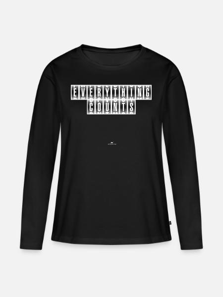 Everything Counts white - Frauen Premium Bio Langarmshirt - Schwarz