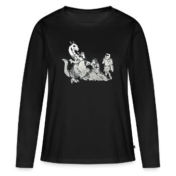 Princesse Dragon équipe de célibataire mariée - T-shirt manches longues Premium bio Femme - noir - Devant - Julia (174cm)