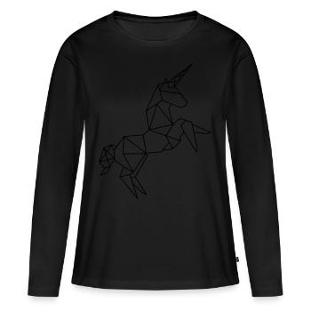 Graphique Licorne - T-shirt manches longues Premium bio Femme - noir - Devant - Julia (174cm)