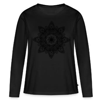 Mandala - Women's Premium Organic Long Sleeve Shirt - black - Front - Julia (174cm)