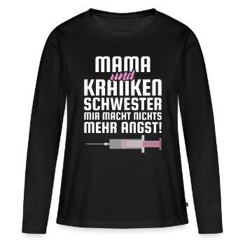 Krankenschwester Mutter - Frauen Premium Bio Langarmshirt - Schwarz - Vorne - Julia (174cm)