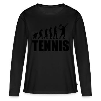 tennis evolution tennis player space coach - Women's Premium Organic Long Sleeve Shirt - black - Front - Julia (174cm)