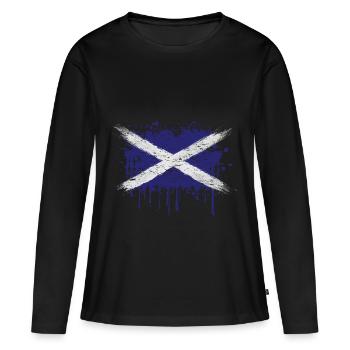 Écosse - T-shirt manches longues Premium bio Femme - noir - Devant - Julia (174cm)