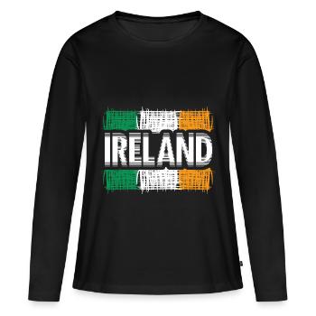 Gobelins d'Irlande - T-shirt manches longues Premium bio Femme - noir - Devant - Julia (174cm)