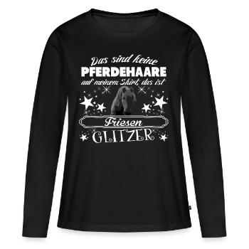 Friesen - Frauen Premium Bio Langarmshirt - Schwarz - Vorne - Julia (174cm)