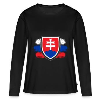Slovaquie Slovaquie pays - T-shirt manches longues Premium bio Femme - noir - Devant - Julia (174cm)
