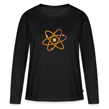Atome multicolore neutron électron - T-shirt manches longues Premium bio Femme - noir - Devant - Julia (174cm)
