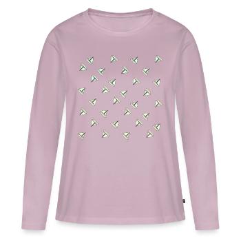 Modèle de voiliers - T-shirt manches longues Premium bio Femme - rose poudré - Devant - Julia (174cm)