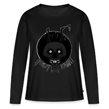 Lapin affamé - T-shirt manches longues Premium bio Femme - noir - Devant - Julia (174cm)