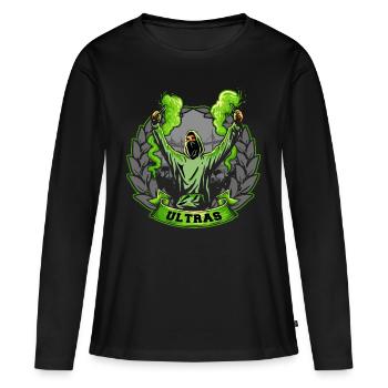 Ultras - T-shirt manches longues Premium bio Femme - noir - Devant - Julia (174cm)