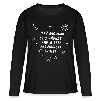 You are made of stardust and wishes magical things - T-shirt manches longues Premium bio Femme - noir - Devant - Julia (174cm)