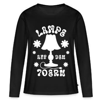 Lampe aus den 70ern - Frauen Premium Bio Langarmshirt - Schwarz - Vorne - Julia (174cm)