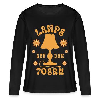 Lampe aus den 70ern - Frauen Premium Bio Langarmshirt - Schwarz - Vorne - Julia (174cm)