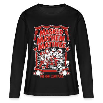 Chaos de lutte masquée - T-shirt manches longues Premium bio Femme - noir - Devant - Julia (174cm)