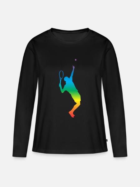 Tennis - Frauen Premium Bio Langarmshirt - Schwarz