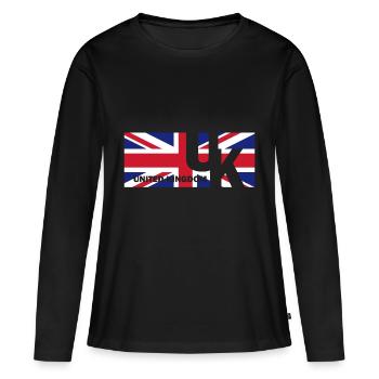 Drapeau anglais drapeau cadeau anglais - T-shirt manches longues Premium bio Femme - noir - Devant - Julia (174cm)