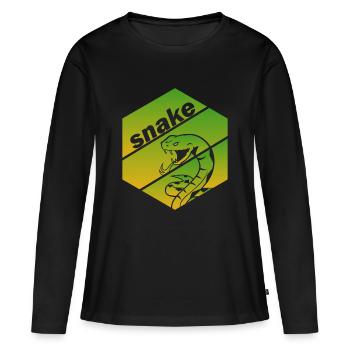 Serpent à sonnette serpent snakebite snaketooth - T-shirt manches longues Premium bio Femme - noir - Devant - Julia (174cm)