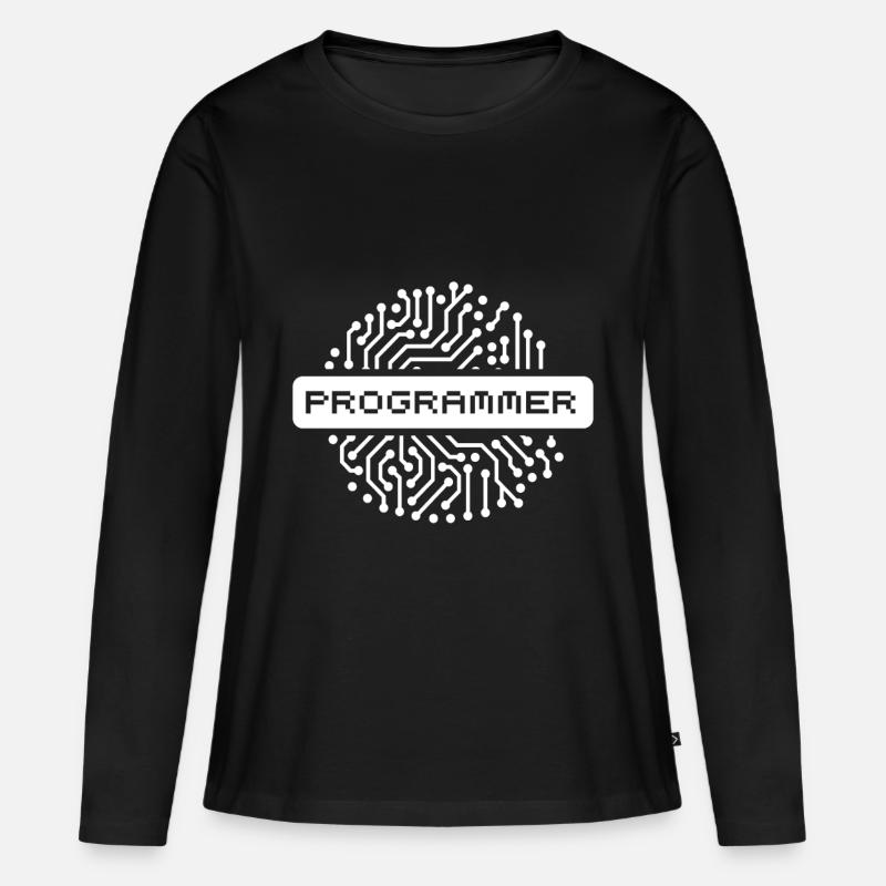 Programmier nerd programmier Geek - Frauen Premium Bio Langarmshirt - Schwarz