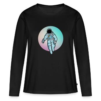 Astronaut Raumfahrer Spaceman Raumanzug Geschenk - Frauen Premium Bio Langarmshirt - Schwarz - Vorne - Julia (174cm)