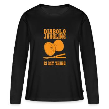 Diabolo jonglant avec un cadeau amusant - T-shirt manches longues Premium bio Femme - noir - Devant - Julia (174cm)
