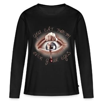 Open your Eyes - T-shirt manches longues Premium bio Femme - noir - Devant - Julia (174cm)