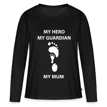 Mon héroïne mère protectrice - T-shirt manches longues Premium bio Femme - noir - Devant - Julia (174cm)