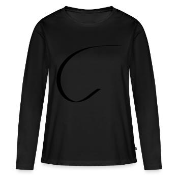 c - Frauen Premium Bio Langarmshirt - Schwarz - Vorne - Julia (174cm)