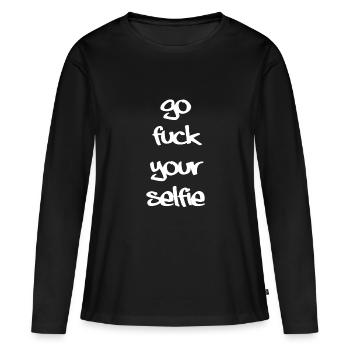 go fuck your - T-shirt manches longues Premium bio Femme - noir - Devant - Julia (174cm)