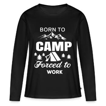 camping - camping - T-shirt manches longues Premium bio Femme - noir - Devant - Julia (174cm)