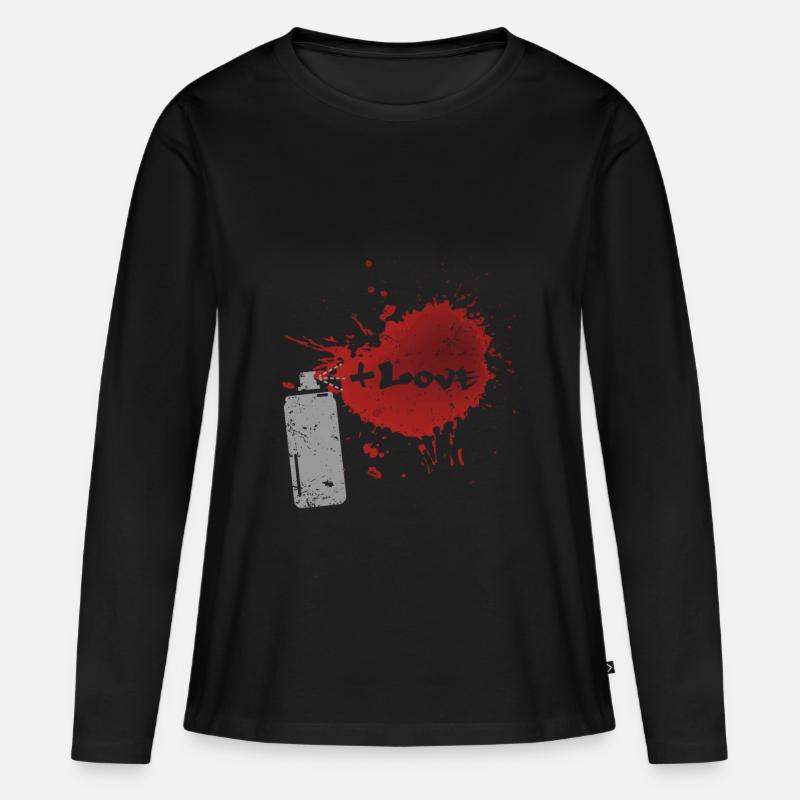 Grafitti - Graffitti - Frauen Premium Bio Langarmshirt - Schwarz